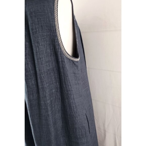 Max Studio Sleeveless Split Maxi Dress Indigo Blue Women’s L NWOT Retail $178 - Picture 6 of 10